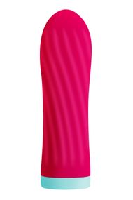 Віброкуля S Pleasures Bullets Twist & Shout Cerise, яскраво-рожева, ребриста поверхня, 10 режимів