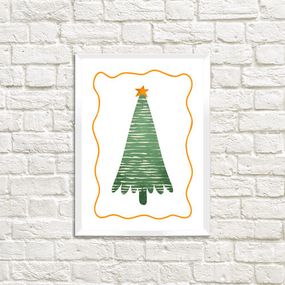 Постер в рамке Звезда на елке 21x30 см (A4)