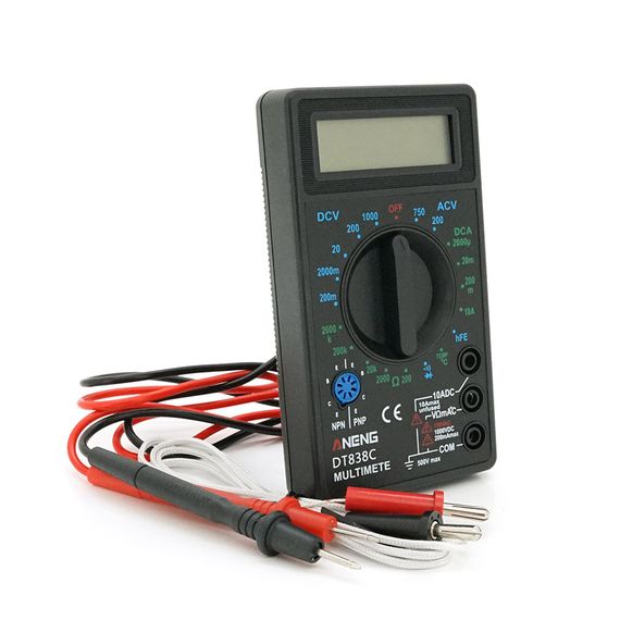 Мультиметр ANENG AN-DT838C, измерение: V, A, R, C, функция hFE