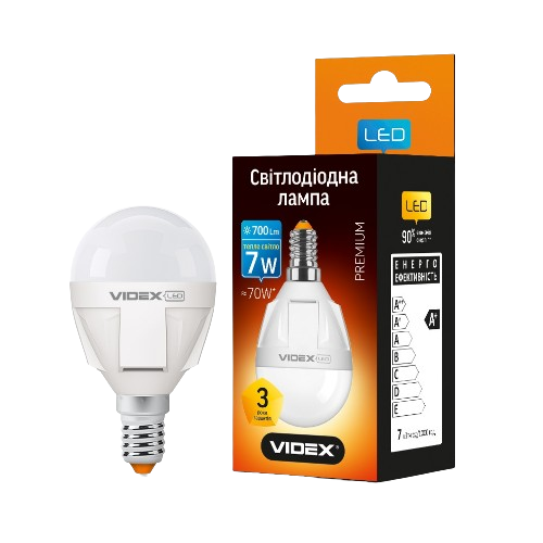 Лампа G45 7W E14 3000K 220V LED Videx | Зображення 1