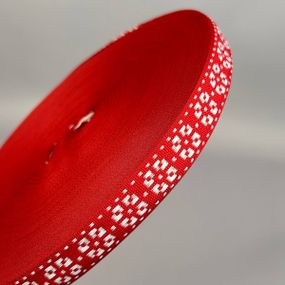 Тесьма национальная жаккардовая 18 мм - красный (06в13)