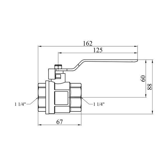 Кран кульовий Valves 1 1/4" ВВ PN30 синя ручка | Зображення 1