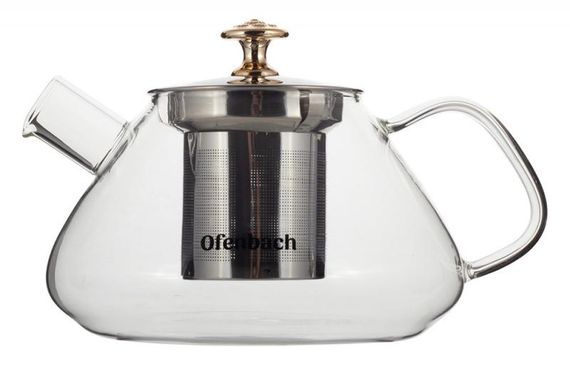 Чайник скляний заварювальний Ofenbach 700мл зі знімним ситечком (0616m)