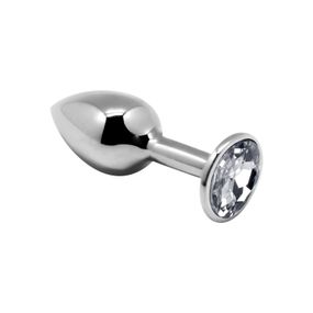 Анальная металлическая пробка с кристаллом Alive Mini Metal Butt Plug Red L, Белый, M