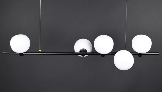 Люстра підвісна на 5 лампочок 27857 Чорний 25-110х24х101 см. | Зображення 3