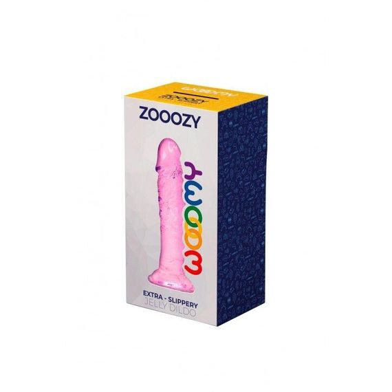 Фалоімітатор Wooomy Zooozy, присоска, сумісний з трусиками для страпона, довжина 14,7см, діам. 3,7см, Рожевий | Зображення 1