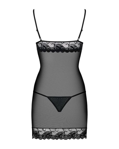 Сорочка Obsessive Wonderia chemise Черный S/M | Зображення 7