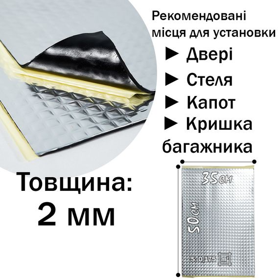 Віброзоляція високого класу Vibrex Master 2 для авто, шумоізоляція панелей і кузова, вібропоглинання матеріалів. | Зображення 1