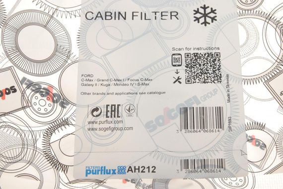 Фільтр салону Ford Focus Mondeo 03- AH212 | Зображення 4