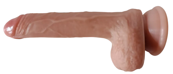 Фаллоимитатор с мошонкой на присоске OYO - Dildo Double Layer Silicone YQW-062 (длина 19 см, диаметр 3.2 см) Sex Aura | Зображення 4