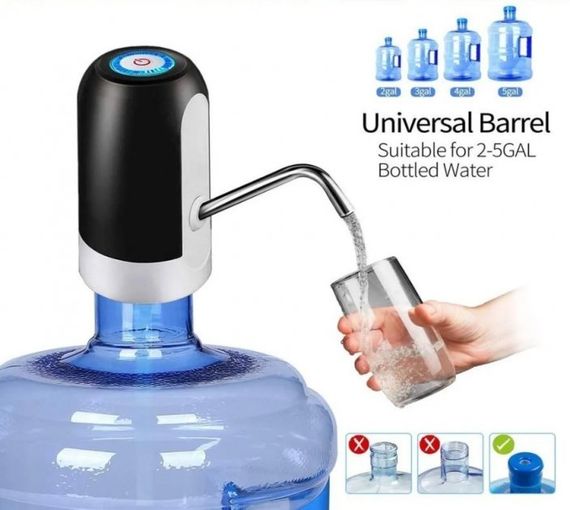 Электрическая помпа для бутилированной воды Automatic water dispenser с подсветкой на бутыль 19 л Черный | Зображення 2
