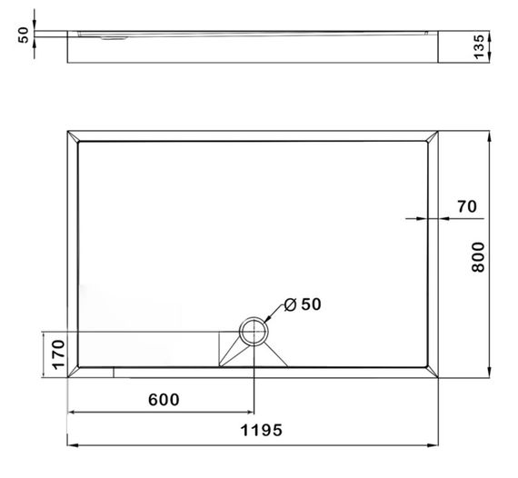 Душовий піддон Lidz Kapielka ST120x80х14, прямокутний LKAST1208014 | Зображення 1