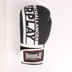 Боксерские перчатки PowerPlay 3086 Matt Challenger 12 унций (Черно-Белые)