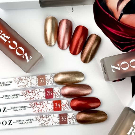 Лак для стемпинга Crooz №36 (коричневый глитте) 6мл | Зображення 1