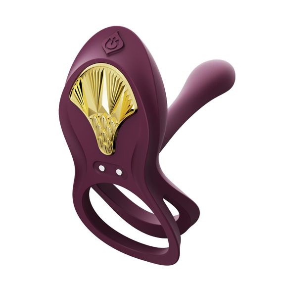 Смарт-эрекционное кольцо Zalo - BAYEK Velvet Purple, двойное с вводимой частью, пульт ДУ Sex Aura