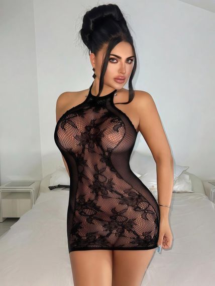 Черное мини-платье JSY WW7254 One Size Sex Aura