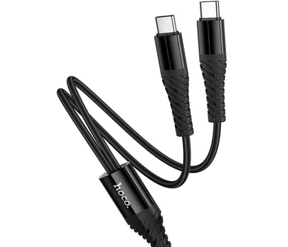 Кабель Hoco X123 2-in-1 USB Type-C to 2×Type-C 2А/1м для заряджання двох пристроїв - Black | Зображення 3