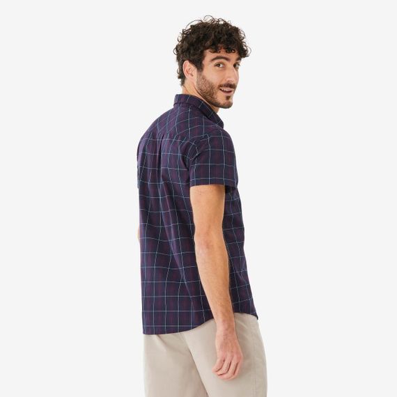 Сорочка чоловіча NH100 з короткими рукавами темно-синя - 3XL. | Зображення 4