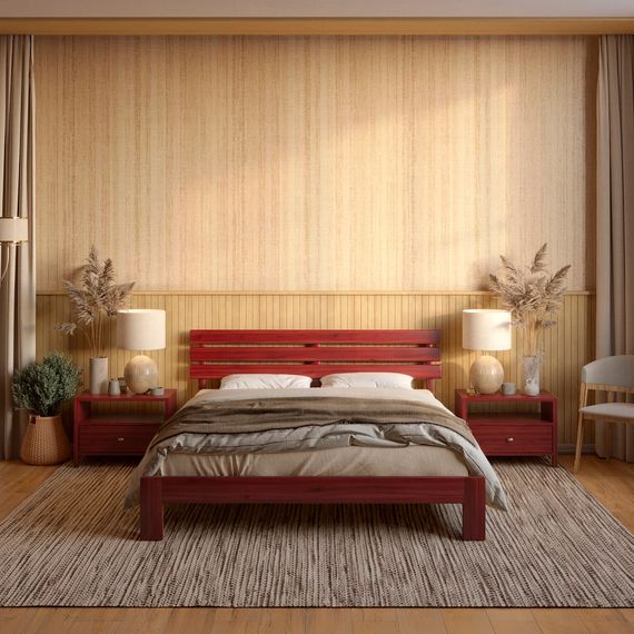 Односпальне дерев&#039;яне ліжко Mebigrand Новара Махонь 90х190 см (MBG-4086)