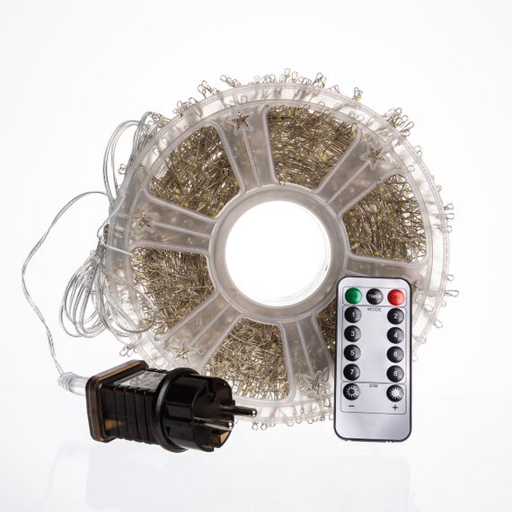 Новорічна гірлянда кімнатна роса Хвойна лапа 50 м 1500 LED білий провід Жовте сяйво D1500L50MWY | Зображення 8