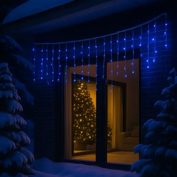 Вулична гірлянда Бахрома 20 м 335 LED білий провід Синій 20MWBL | Зображення 1