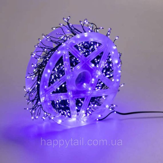 Гірлянда нитка хвойна лапа 30 метрів  640 led зелений дріт синя D1750BL | Зображення 5