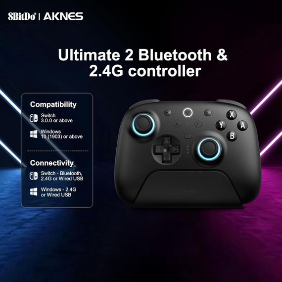 Геймпад 8BitDo Ultimate 2 Bluetooth Switch, Switch 2, ПК з Windows, TMR, Еффект Холла Чорний | Зображення 4