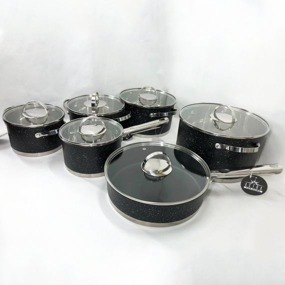 Набор практичных кастрюль, Набор посуды для электрических плит, Кастрюли с прозрачными крышками IY-81 | Зображення 4