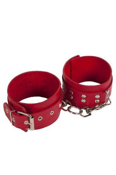 Оковы Leather Restraints Leg Cuffs, Red кожа sexstyle