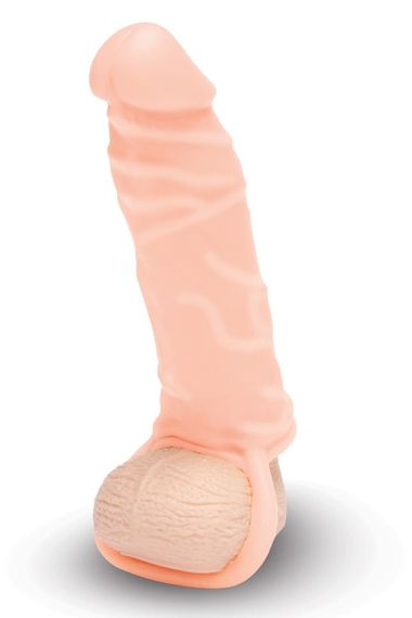 Насадка на пеніс Size-Up з 3 ерекційними кільцями, бежева, 15.2 см Sex Aura | Зображення 3