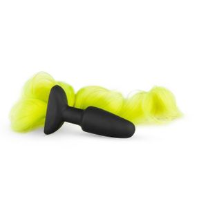 Анальна пробка з хвостом Silicone Butt Plug With Tail - Yellow Sex Aura