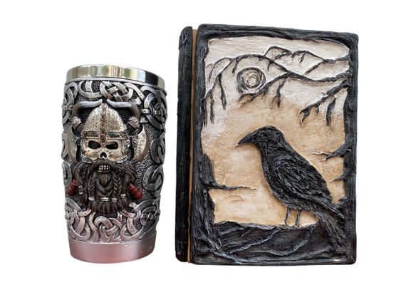 Подарунковий набір Стакан 3D Вікінг Лицарь і Блокнот 3D «Тінь Ворона»