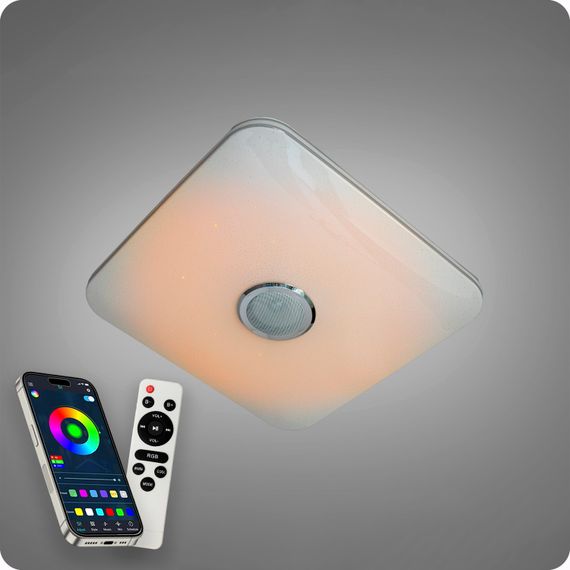 Люстра світлодіодна 517 Dlight RGB з пультом і  колонкою 80Вт Білий (02149) | Зображення 7