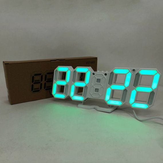 Годинник електронний настільний LY-1089 LED, Настільний електронний годинник з великими цифрами, QB-124 Лід годинник | Зображення 6