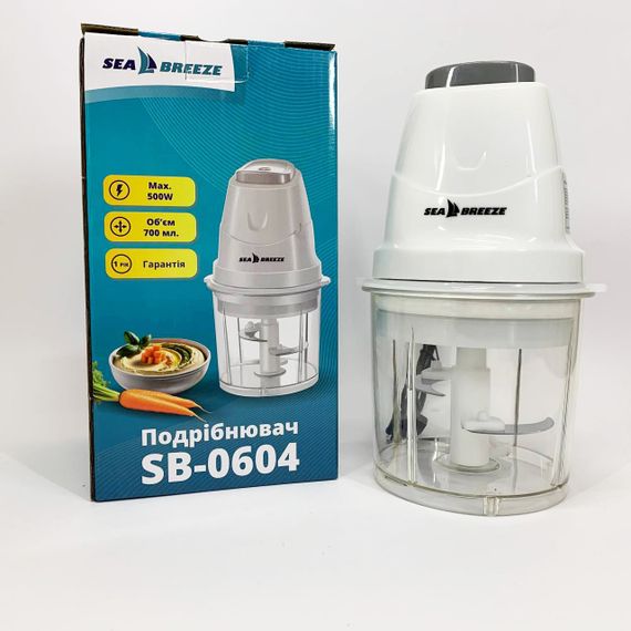 Подрібнювач чопер SeaBreeze SB-0604 електричний кухонний 500 Вт 0.7 л для овочів і м'яса | Зображення 3