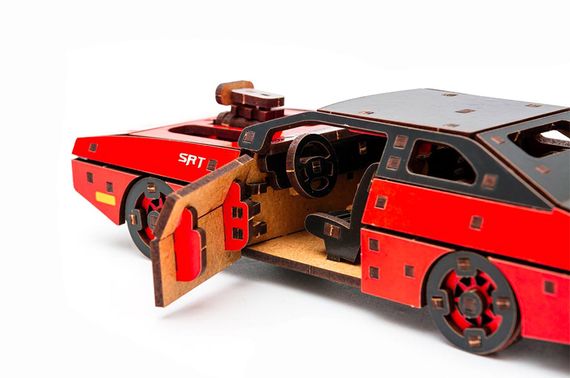 Конструктор Puz-62520 "Fast Furious" дерев'яний, 125 дет., червоний колір, розмір моделі 21х8х5 см PuzzleOk | Зображення 3