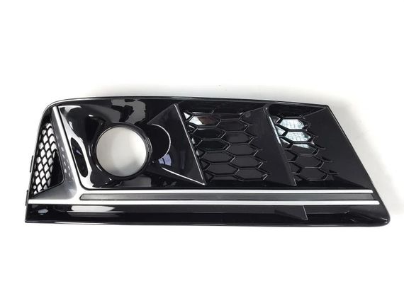 Решетки противотуманных фар с отверстием RS-Style (2016-2019, 2 шт, Черный) для Ауди A4 B9 | Зображення 3