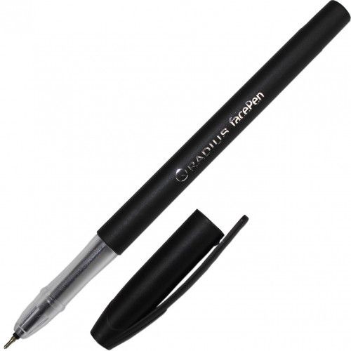 Ручка кулькова 7890BK Radius Face pen 0,7мм чорна | Зображення 1