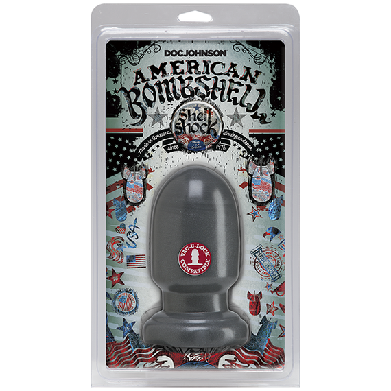 Анальна пробка для фістінгу Doc Johnson American Bombshell - Shell Shock S Gun Metal, діаметр 7,4 см | Зображення 1