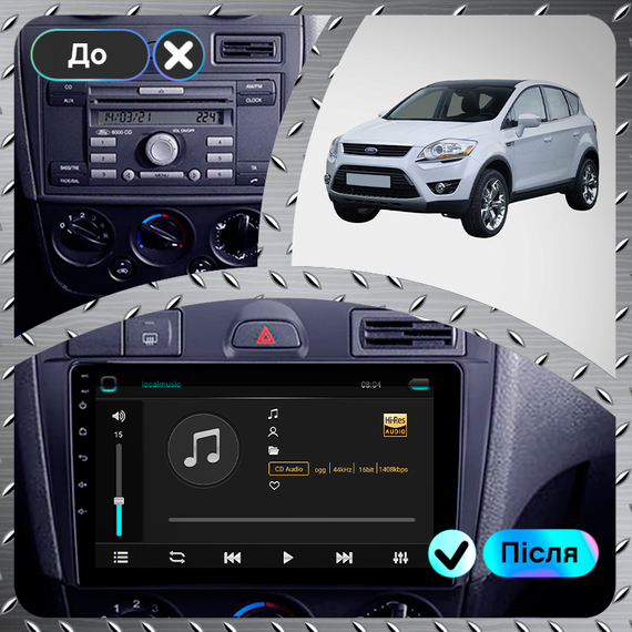 Штатная магнитола Lesko для Ford S-MAX I 2006-2010 экран 9" 2/32Gb 4G Wi-Fi GPS Top | Зображення 2