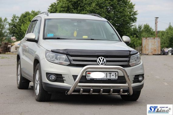 Кенгурятник WT003 (нерж) 60 мм, без напису для Volkswagen Tiguan 2007-2016 рр | Зображення 3