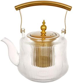 Чайник скляний заварювальний "Clear" 1000мл з металевим фільтром (B540)