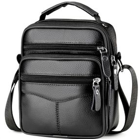 Чоловіча сумка-барсетка шкіряна чорна Tiding Bag 75003