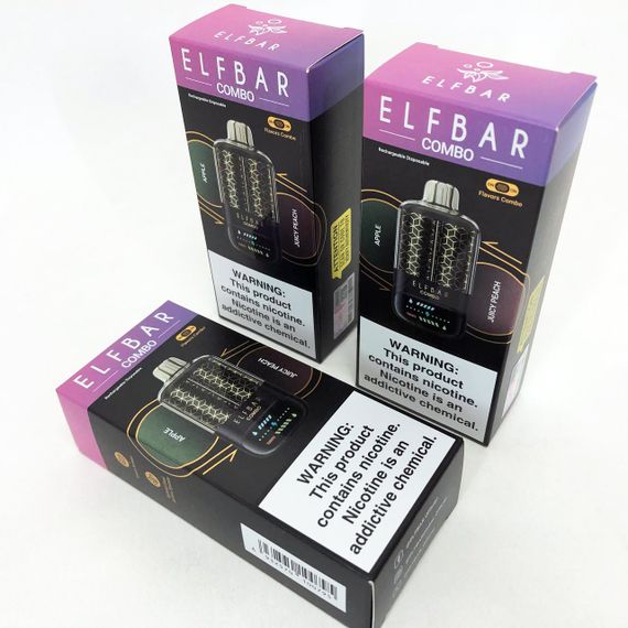 ELF BAR COMBO 25000. Перемикання смаків. Яблуко / Соковитий Персик (Apple / Juicy Peach) | Зображення 5