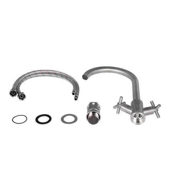 Смеситель для кухни Lidz Wind 013F двухвентильный LDWIN013FNKS43390 Nickel | Зображення 3