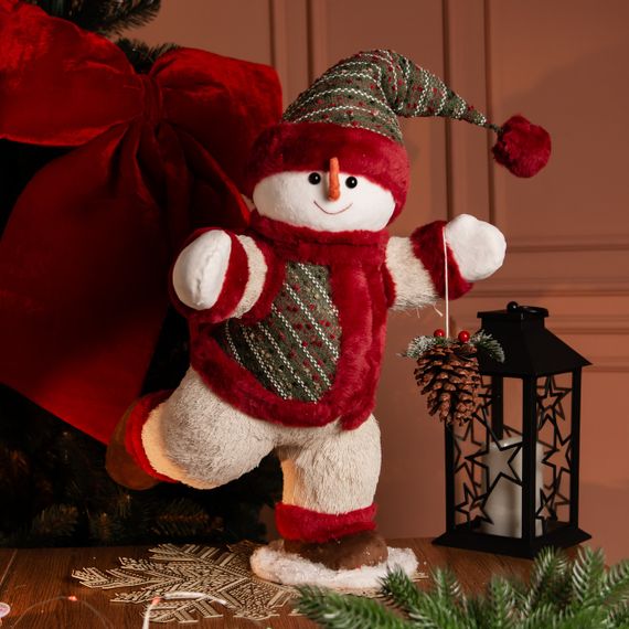 Новорічна фігурка Сніговик з шишкою 40×33×74 (см) CR-4-13