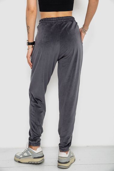 Спортивні штани жіночі велюрові, колір сірий, 238R58646 | Зображення 3