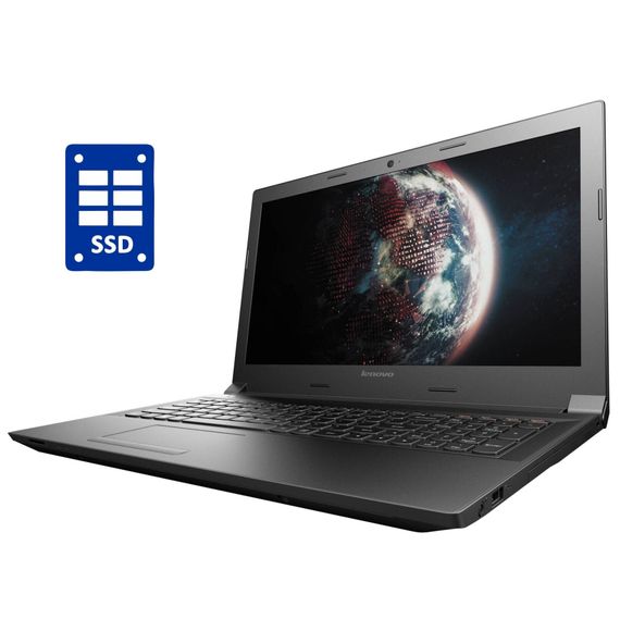 Ноутбук Б-клас Lenovo B50-45 / 15.6" (1366x768) TN / AMD E1-6010 (2 ядра по 1.35 GHz) / 8 GB DDR3 / 128 GB SSD / AMD Radeon R2 Graphics / WebCam / DVD-ROM / Win 10 б/в