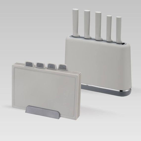 Набір кухонних ножів з підставкою і обробними дошками Maestro MR-1412-GREY, 10 предметів | Зображення 2