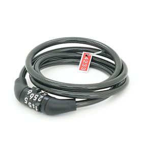Замок велосипедний тросовий кодовий Dead Fly Lock 532, довжина 6*1000мм, АBS/сталевий дріт, Black